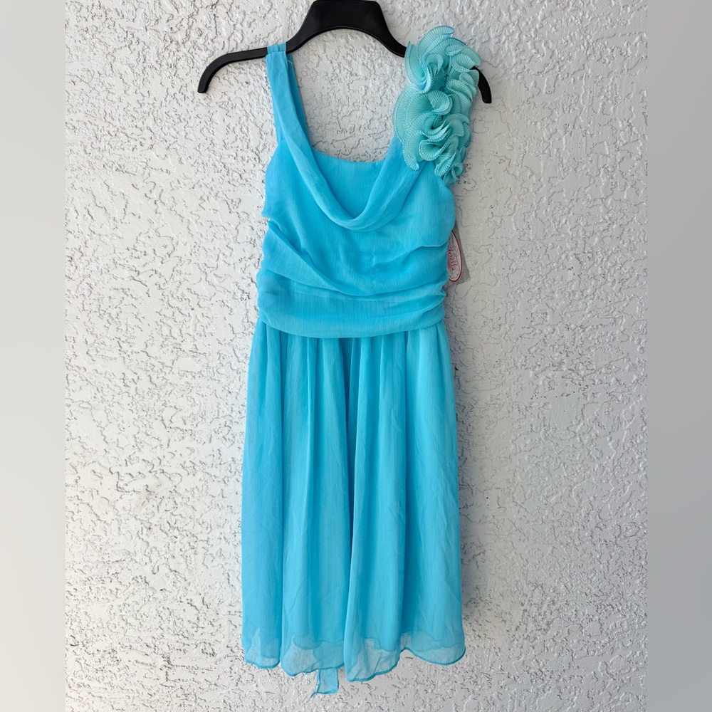 Cinderella Couture Girl’s light blue chiffon formal dress size 14